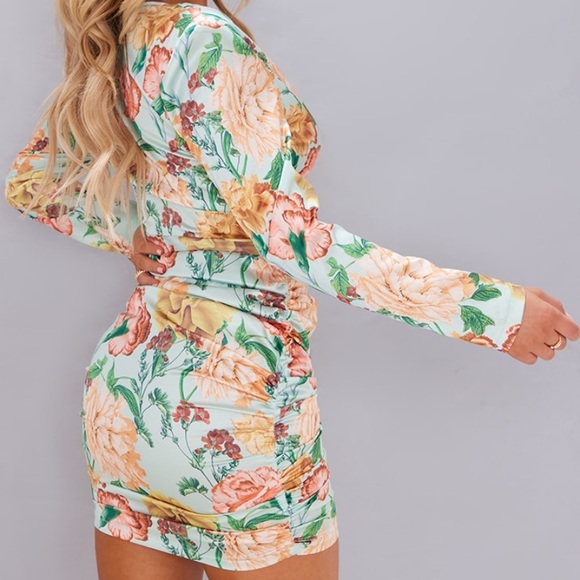 PLT satin floral dress - Picture 2 of 4